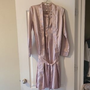 Missguided Pink Striped Robe & Pajama Bottom Set Sz S  NWOT